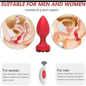 Rose Toy Anal Vibrator Dildo Butt Plug Vibrator Sex Toys for Men Women Remote Control G-Spot Anal Vibrator Prostate Massager*