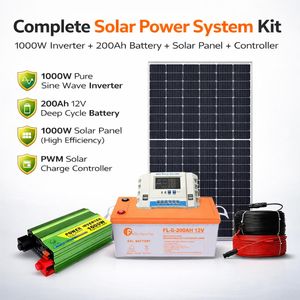 Felicity Solar Complete Solar Power System Kit 1000W Inverter with 200Ah Gel Battery 550W Solar Panel Off-Grid Solar Energy System