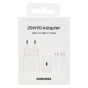 Samsung GALAXY A53 Charger, 25W Fast Charger with USB Type C To C Cable in White