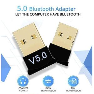 USB Bluetooth 5.0 Adapter for Desktop PC, Driver-Free Wireless Dongle for Keyboard, Mouse & Headphones