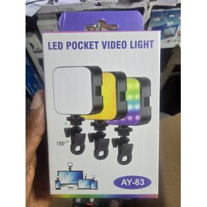 AY-83 Mini RGB LED Pocket Video Light – Pocket-Sized Portable Studio Light for TikTok, YouTube, Instagram, Vlogs, and Selfies