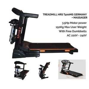 Home Gym/ Commercial Electric Auto Incline Treadmill With Massage Belt Fitness Equipment With Free Dumbbells