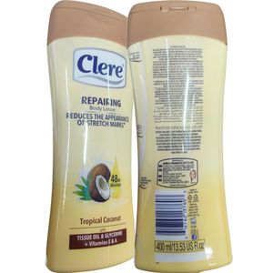 Clere Repairing Body Lotion Tropical Coconut With Tissue Oil & Glycerine + Vitamin E & A bc