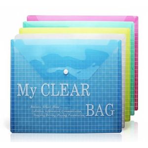 3-pcs Clear Document Envelopes Folders with snap Button -A4 Clear bag