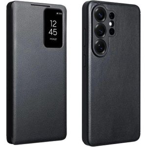 SmartView  Genuine Leather Smart Case for Samsung Galaxy S26 Ultra Light Phone Cover with Smart View Case for S26 Ultra(Only for S26 Ultra Blac