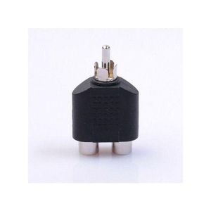 1 Male RCA Jack To 2 Female RCA Sockets Adapter
