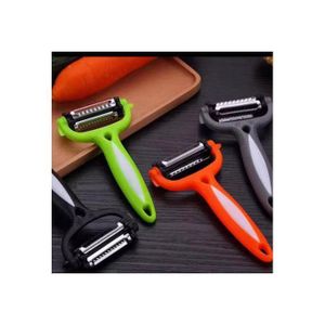 Vegetable And Fruit Peeler, Julienne Peeler, 3 In 1 Multifunctional Rotary Peeler, 3 Stainless Steel Blades: Serrated, Straight, Julienne. Comfortable Non-Slip Handle