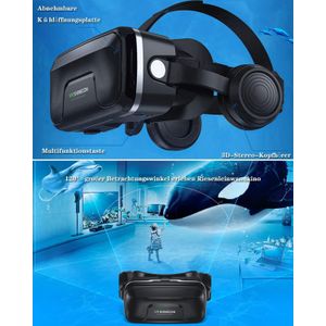 Shinecon Virtual Reality 3D Headset – Enjoy Movies & Games on Android/iOS Phones with Adjustable Vision