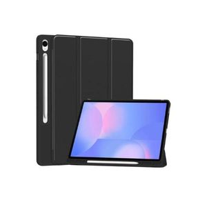 Smart Magnetic Flip PU Leather Cover/Case for Samsung Tab A9 With Pen Holder, Tablet Stand Cover, Auto Sleep Wake, Shockproof Protective Cover, Black