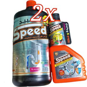 SPEED DRAIN OPENERS/UNBLOCKERS Liquid + Granules Destroy Lumps & Odours SINKS DRAINS PIPES Removes Hair & Soap Scums bc