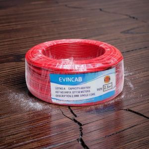 Evin Red 2.5mm Single Core Tangle-free Coil High-quality Wiring Cable 