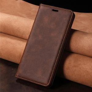 Samsung Galaxy A70 Premium Leather Flip Wallet Magnetic Cover Case, Protective Phone Cover with Card Slots, Kickstand and Magnetic Closure, Brown