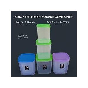 Premium Airtight Square Food Storage Container Set – 4L / 7L / 11L Keep-Fresh Plastic Organizers (3pcs)