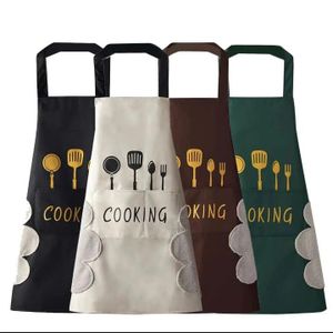 Waterproof Kitchen Aprons, Cooking Apron for Cooking, Baking, Chefs Apron with Pocket