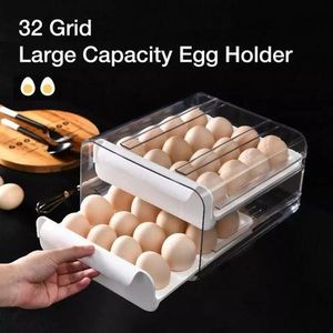32 Grid Egg Organizer Tray Storage Drawer Egg Tray