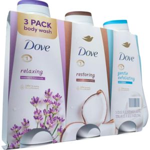 Dove Relaxing Lavender & Chamomile, Restoring Coconut & Cocoa Butters & Gentle Exfoliating Sea Minerals Body Washes nk