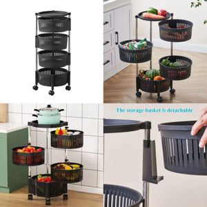  4 Tier Fruit/Vegetable Rotating Basket/Rack Fruit Storage