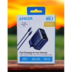 Anker  Zolo 140W USB C Wall Charger 4 Port Multi-Device Fast Charging Phone Charger Advanced GaN Power Adapter for macbook and laptops