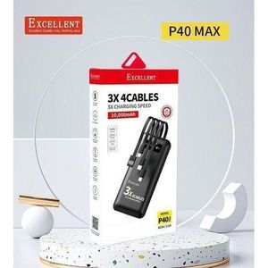 EXCELLENT Power  P40 Max 3X Charging Speed 4 Cables 10000mAh Power Bank