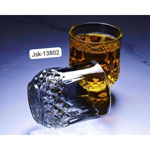 Set Of 6 Small Size Diamond Design Crystal Mini Whisky Glasses