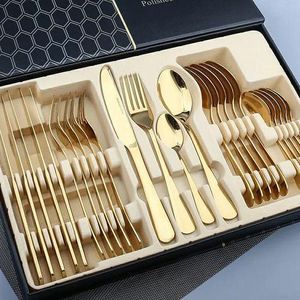 Cutlery Set Cutlery 24 Pieces Golden Set