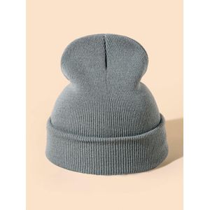 Grey Kids School Knitted Beanie  Warm Winter Hat
