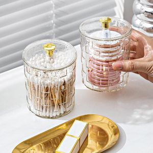 PET Cosmetic Cotton Box Dustproof ABS Crystal Transparent Organizer Luxury Storage Box