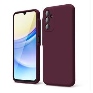 Soft Silicone Back Cover for Samsung Galaxy A15 5G - Maroon, anti-fingerprint, anti-scratch, durable silicone case
