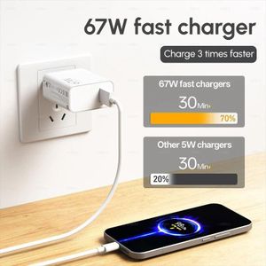 Mi 67W USB Charger Kit Turbo Charging Adapter for Xiaomi Android Phones Tablets