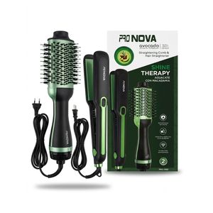 Nova Therapy set straightening comb and hair straightener.