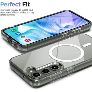 Clear Transparent MagSafe Silicone Case for Samsung Galaxy S23+ – Shockproof, Anti-Yellow, Slim Protective Cover