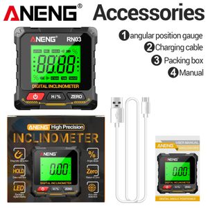 Aneng Digital Laser Angle Finder inclinometer, Protractor Tool, 4×90° High Accuracy, Large LED Display, Magnetic Base, USB Rechargeable, for Woodworking, Metalworking, Construction & DIY