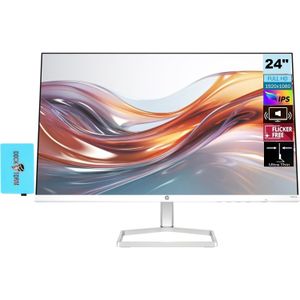 HP BRAND NEW  524sa Series 5 23.8” Full HD IPS Monitor – Built-in Speakers – 1920×1080 Display – HDMI 1.4 + VGA Connectivity – Audio In/Out Ports – Slim Bezel White Design – Premium Home & Office Monitor (94C36AS)