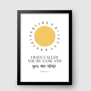 WaKi I Have Called You By Name And You Are Mine Black Frame A3