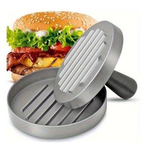 on-Stick Burger Press - Easy Removal and Stacking, Easy Transfer to Grill or Freezer, Ideal for Beef, Turkey, Pork, and Burgers, Forms Crab Cakes and Appetizers, Nonstick Cast Aluminum with Wood Handle