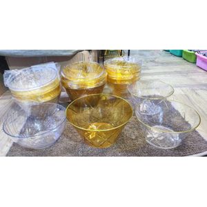 9"amazing acrylic fruit serving bowl gold