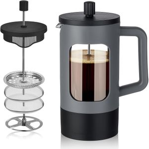 This 600ml French press coffee/tea maker is made of heat-resistant borosilicate glass and features a four-layer filtration system, making it ideal for camping and travel.