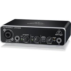 Behringer U-PHORIA UMC22 Audiophile 2x2 USB Audio Interface with MIDAS Mic Preamplifier