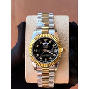 Classic Wrist watch stainless steel watch gold with black