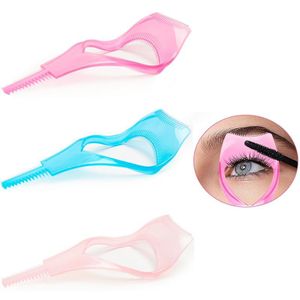 3PCS Plastic Makeup Upper Lower Eye Lash Mascara Applicator Guard With Lah Comb Eyelashes Curlers Applicators