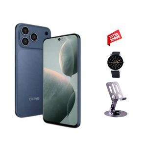 Oking OK-i17 Pro Max, 6.67" inch HD+ In Cell Screen, 64GB ROM+ 5GB (2+3GB) Extended RAM, 13MP+8MP ultra camera, Side-mounted fingerprint sensor, Punch hole design, HD+ resolution, 5000mAh (Web watch + Phone stand) – Dark Blue