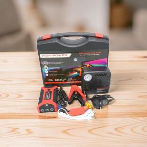 Super Quality Portable 12V 99800mAh High Capacity High Power Emergency Car Jump Starter Battery Booster Power Bank with Tire Inflator Air Compressor Pump