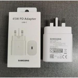 Samsung 45 Watts Super Fast Adapter/ Charger Type C To C For Galaxy S20,S20 Plus, S20 Ultra,S21, S21 Plus, S21 Ultra, S22, S22Plus, S22 Ultra, S23,S23 Plus, S23 Ultra, S24, S24 Plus, S24 Ultra, Note 10 Plus, A06, A16, A26, A36, A56, S25, S25 Plus, S25 Ultra