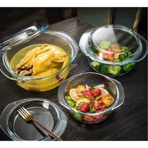 3 Pcs Glass Casserole Serving Bowl Set