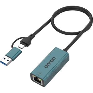 USB-A and USB-C to Ethernet Adapter,Driver Free RJ45 to USB C or USB A, Gigabit Ethernet LAN Network Adapter for Windows,Mac OS, iOS and More
