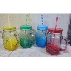 450ml Gradient Mason Jar Smoothie Set