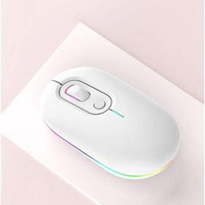 Wireless Bluetooth + 2.4G Dual-mode Rechargeable LED Optical Mouse - White