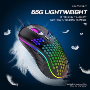 Honeycomb Wired Gaming Mouse with RGB On/Off Switch, 7200 Adjustable DPI, Ergonomic Lightweight Design & High Precision Sensor for PC/Mac Gamers (Black)