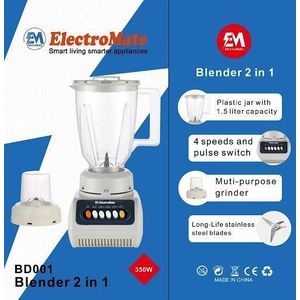 ElectroMate Commercial Blender 2 in 1, Countertop Smart Living Blender