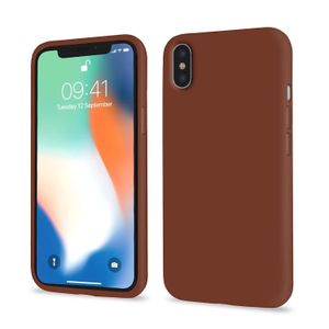 Soft Flexible Silicone Case for Apple iPhone X/XS, Shockproof Anti-Scratch Slim TPU Protective Back Cover (Brown)